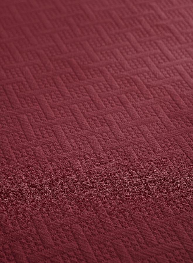 Superior SUPERIOR Jacquard Matelasse 100% Cotton Basketweave 3-Piece Bedspread Set - Queen, Garnet  - Image 3