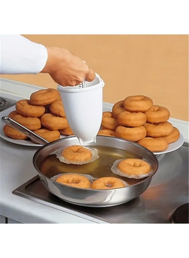 White Doughnut Maker Kit DIY Donut Making Tool Set For Home Baking Food Safe Plastic - Image 1