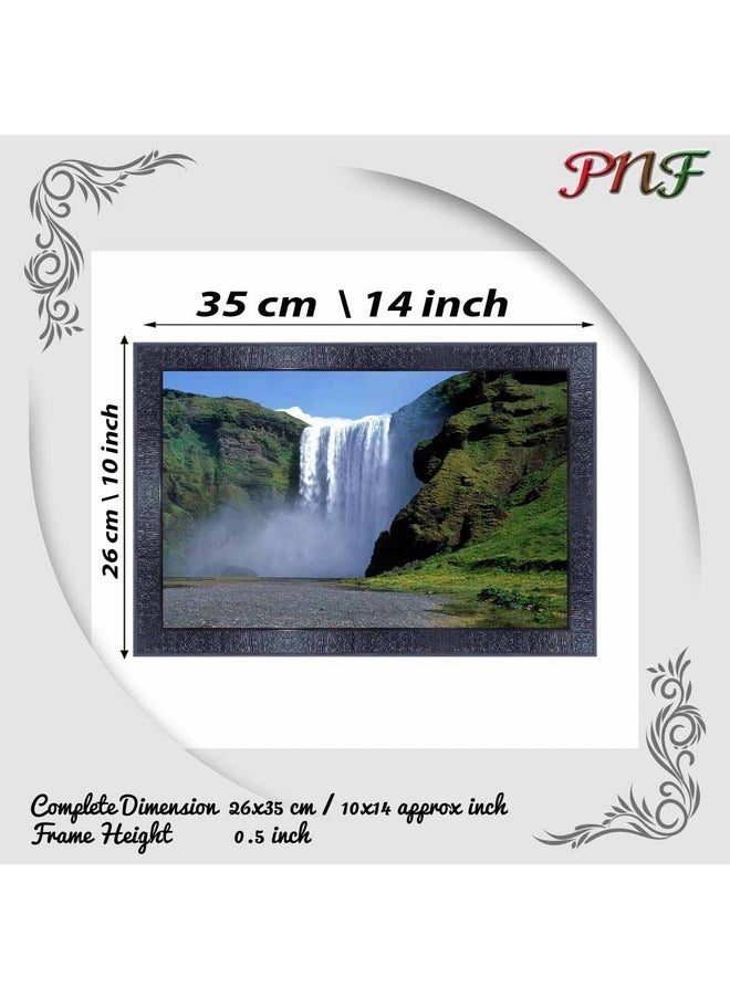 PNF - Poster N Frames Vastu Waterfall Landscape Scenery Wooden Photo Frame With Acrylic Sheet | Living Room, Bedroom | Home Decoration | Best Gifting Option (10 * 14Inch,Multicolour,Synthetic) 7869 - Image 1