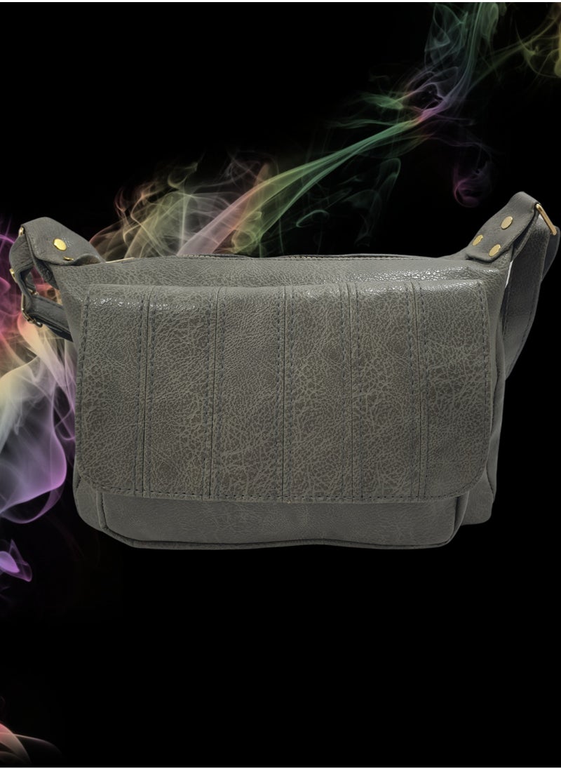 TO FASHION - TO 3010 LEATHER WOMEN’S, SHOULDER BAG, CROSS BODY BAG WITH DETACHABLE STRAP, MODERN AND ELEGANT DESIGN, DIMENSIONS 20*27*13 CM GREY A - Image 1