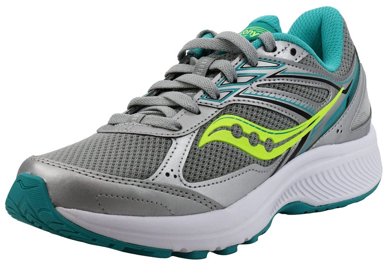 Saucony Women's Cohesion 14 Road Running Shoe, Grey/Teal/Citron, 8.5 M US - Image 1