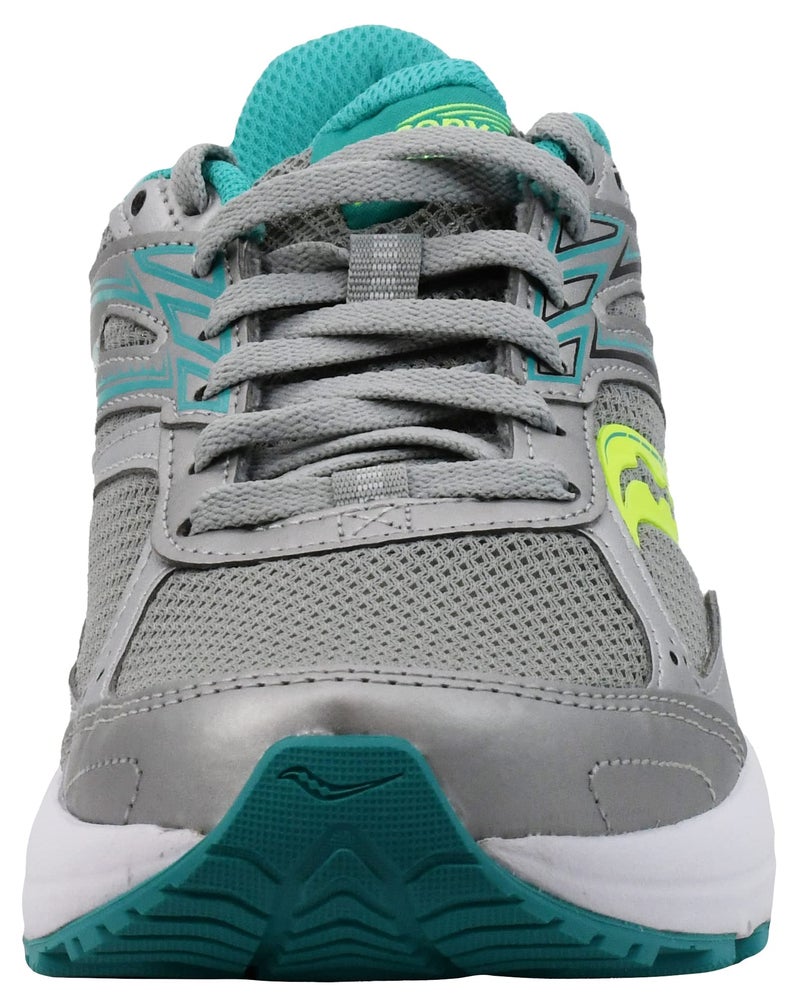 Saucony Women's Cohesion 14 Road Running Shoe, Grey/Teal/Citron, 8.5 M US - Image 2