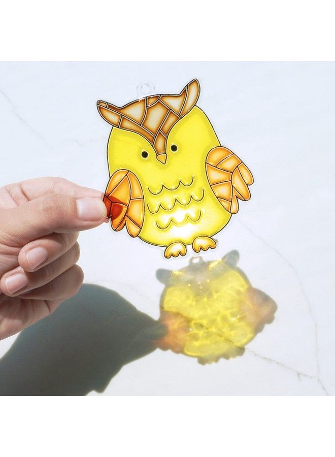 Winlyn 28 Sets Woodland Creatures Suncatchers Ornaments Decorations Diy Window Paint Art Suncatchers Fall Craft Kits Autumn Forest Animals Sun Catchers For Kids Holiday Classroom Activity Art Project - Image 5