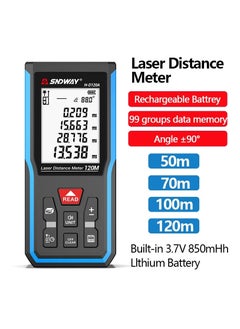 Portable Handheld Digital Laser Distance Meter 50m 70m 100m 120m Measure Infrared Rangefinder USB Rechargeable Laser Range Finder Tape Area Volume Measurement with Angle Indication - pzsku/ZA42193B8B94F6F312A01Z/45/_/1705723538/8f2ce798-a2dd-48ed-9659-e2e6e2796003