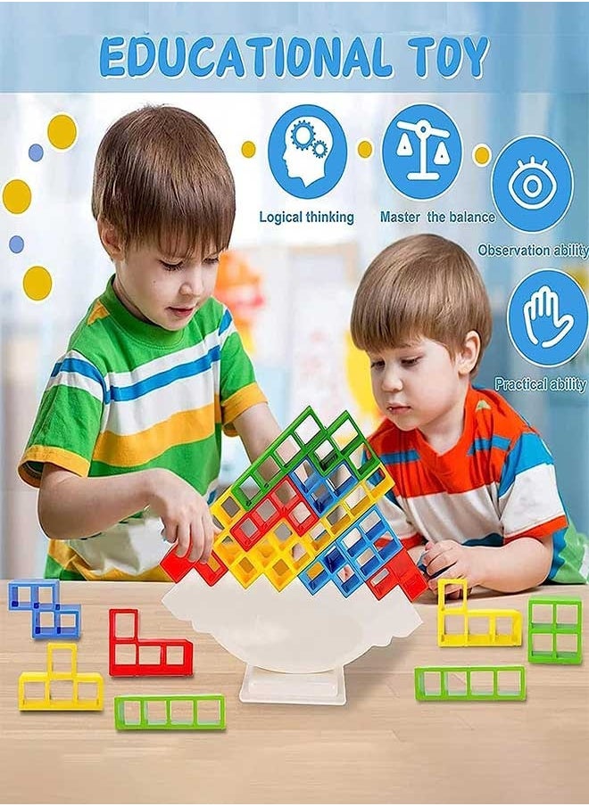 RATSAW 48pcs Stacking Building Blocks Tetris Balance Game Tetra Tower Balancing Stacking Toys Kids Adults Board Games Perfect for Family Parties Travel  - Image 2