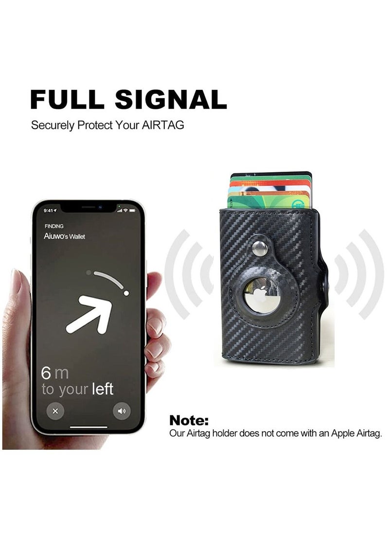 Generic - Rfid Card Holder Men Women Airtag Wallet Money Bag Leather Purse Slim Thin Wallets For Apple AirTags Tracker Air Tag - Image 1