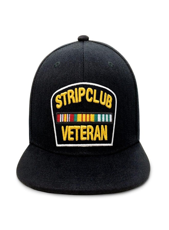 CHOK.LIDS Strip Club Veteran Flat Visor Ball Cap Baseball Cap Snapback Closure PS101 (PS101 Black) - Image 1
