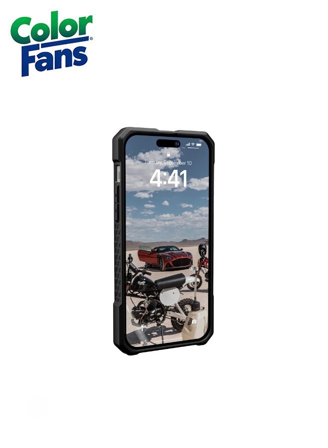 Color Fans Apple iPhone 14 Pro Max Case 6.7" Monarch Pro Build-in Magnet Compatible with Magnet Charging Rugged Shockproof Dropproof Premium Protective Cover - Black  - Image 3