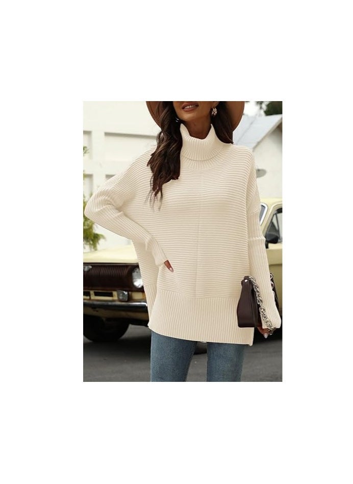 Trendy Oversized Turtleneck Sweater for Women Long Knitted Cozy Pullover Sweaters - Image 5