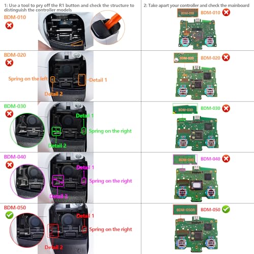 eXtremeRate Light Version Whole Clicky Kit V2 for PS5 Controller BDM-050 Shoulder Face Buttons, Micro Switch L2R2 Clicky Hair Trigger Kit and Tactile L1R1 Face Buttons Mouse Click for PS5 Controller - Image 2