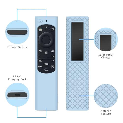 RAYA Silicon Protective Case Cover Compatible with Samsung Smart TV Remote Control 2022-2026 TM2280E QLED TV BN68-13897A [Remote NOT Included] (Sky Blue) - Image 3