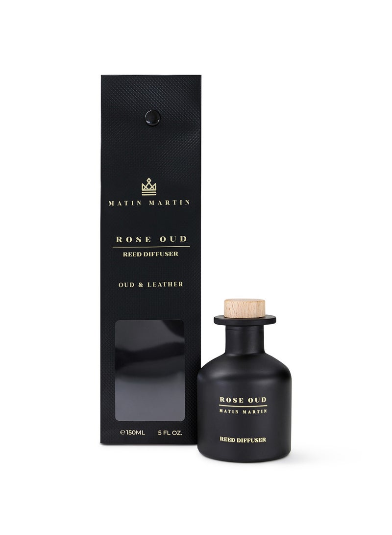 MATIN MARTIN Oud and Leather 150ml Luxury Aromatherapy Reed Diffuser Air Freshener - Rose Oud - Image 2