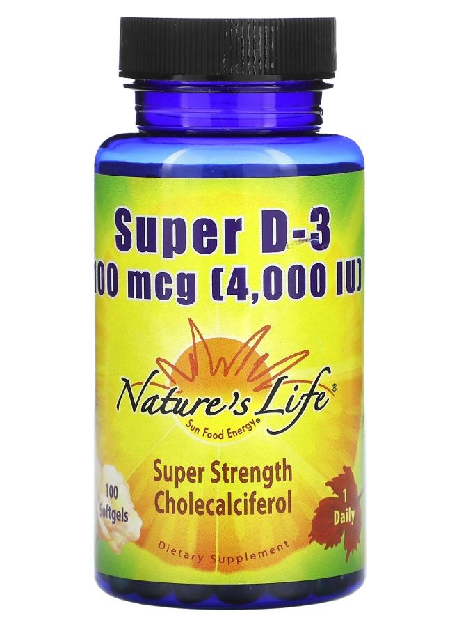 Nature's Life Super D-3 100 mcg (4000 IU) 100 Softgels