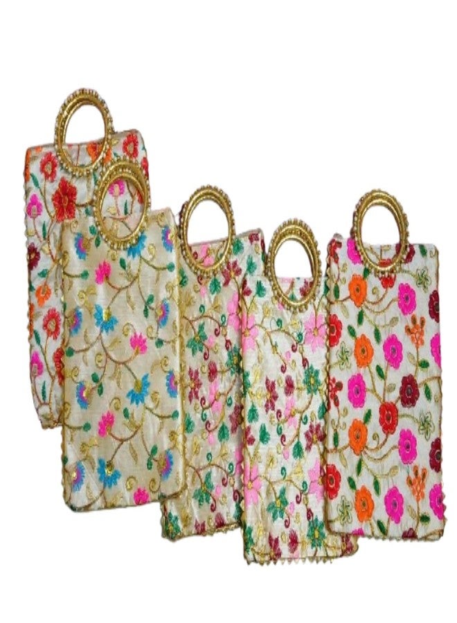 Spongy Women Potli Bags with Zip & Bangle Handle, Traditional Shagun Return Gifts for Mehandi, Haldi, Baby Shower, Wedding, Sangeet - Image 3