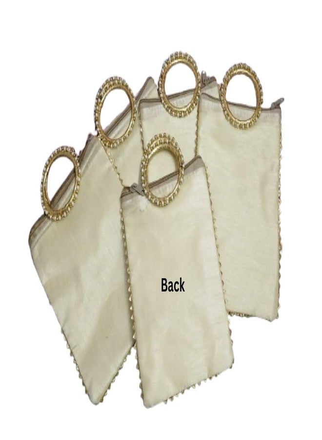 Spongy Women Potli Bags with Zip & Bangle Handle, Traditional Shagun Return Gifts for Mehandi, Haldi, Baby Shower, Wedding, Sangeet - Image 5