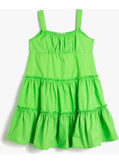 Dress Midi Length Strappy Layered Cotton