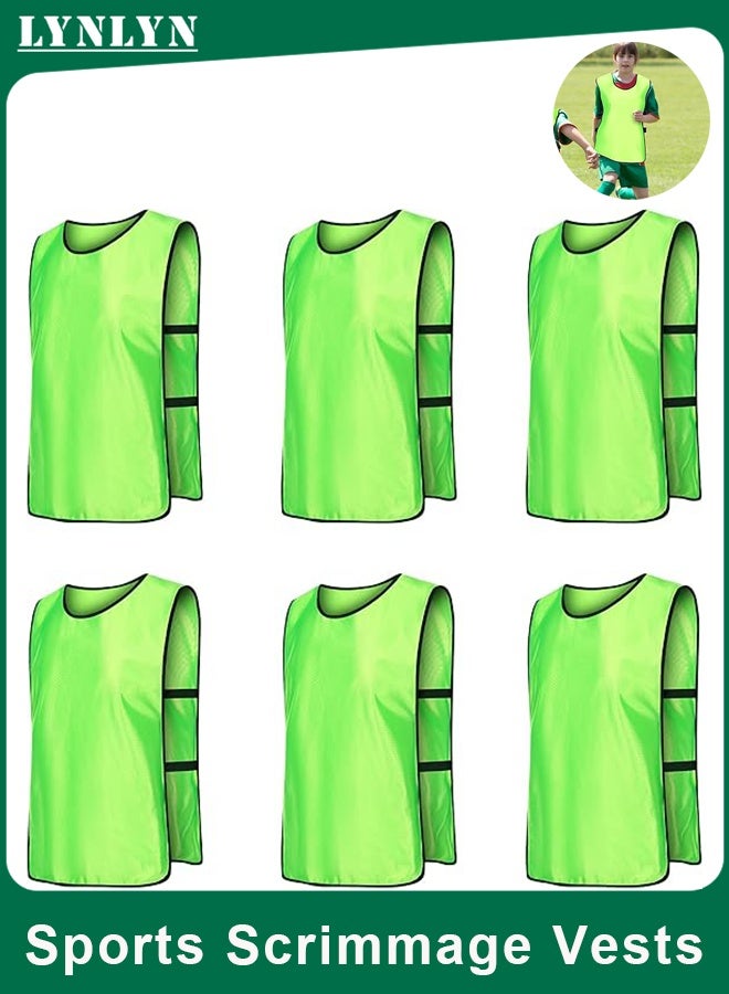 LYNLYN 6PCS Sports Scrimmage Vests, Lightweight Breathable Practice Pinnies for Football, Basketball, Outdoor Training - Image 1