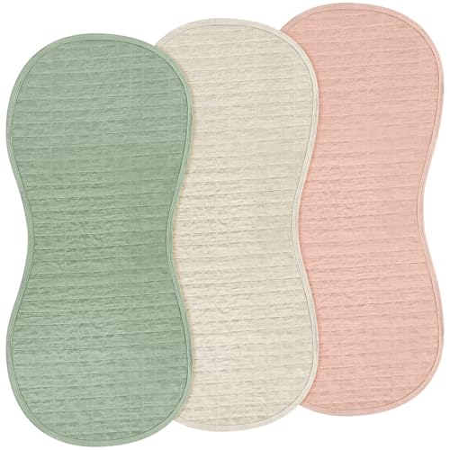 Hahafelt 3 Pcs Changing Pad Liners Fits in Peanut Shape Changing Pad Waterproof Diaper Mats Organic Cotton Peanut Mats are Warm on a Babys Back Washable ReusableFresh StyleGreen - Image 1