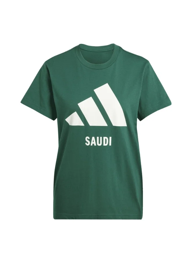 اديداس adidas SAUDI TEE Green Training T-SHIRTS for Unisex - 3XS