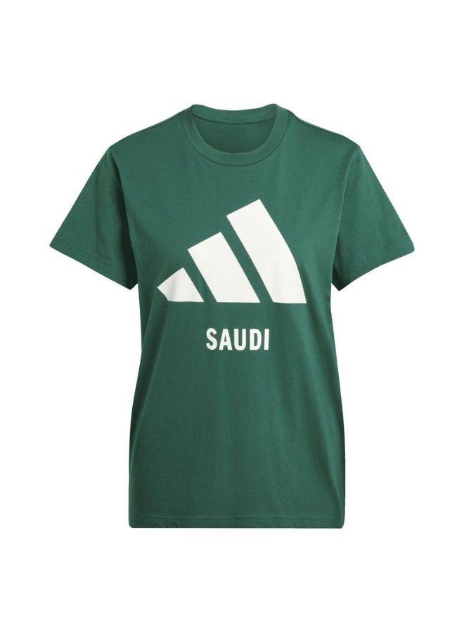 Adidas adidas SAUDI TEE Green Training T-SHIRTS for Unisex - 3XS - Image 2