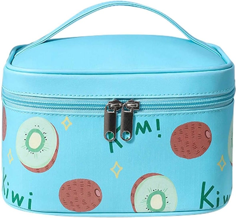 klarako Washable Waterproof Cosmetic Bag Makeup Bag for Purse Pouch PU Leather Travel Beauty Zipper Organizer Bag Gifts for Girl Women (Blue) - Image 1