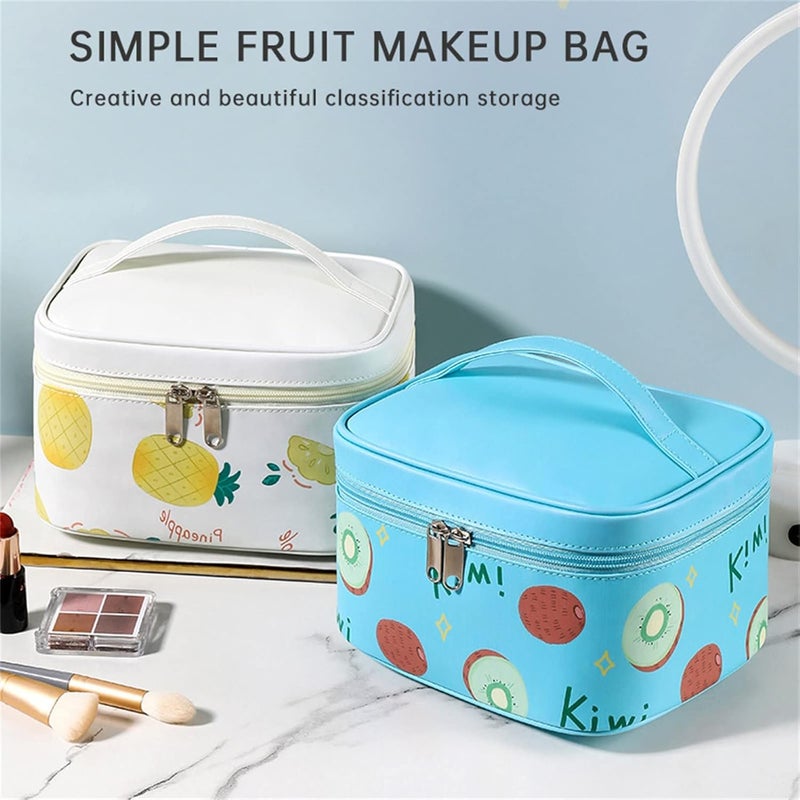klarako Washable Waterproof Cosmetic Bag Makeup Bag for Purse Pouch PU Leather Travel Beauty Zipper Organizer Bag Gifts for Girl Women (Blue) - Image 5