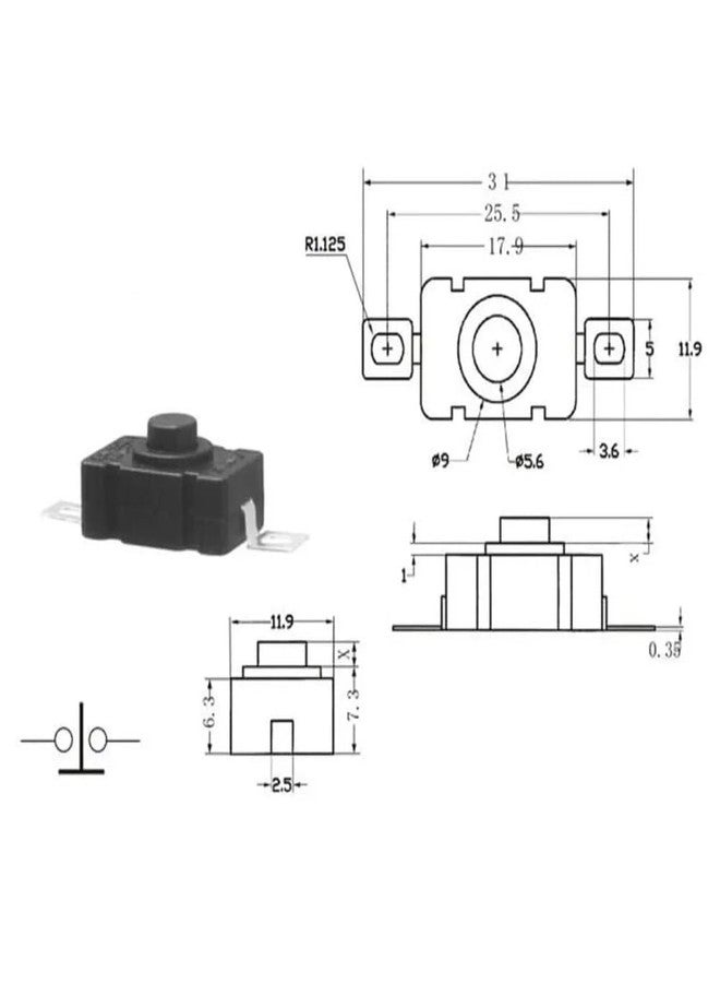 UNIVERSAL HUB Self Locking Switch DC 260V 1.5 A Tactile Tact Switch 2Pin On Off Push Button Switch DIY Electronics Accessories 20-Pcs - Image 3