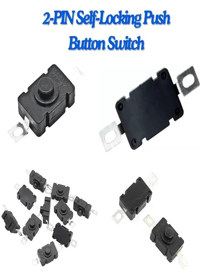 UNIVERSAL HUB Self Locking Switch DC 260V 1.5 A Tactile Tact Switch 2Pin On Off Push Button Switch DIY Electronics Accessories 20-Pcs - Image 4