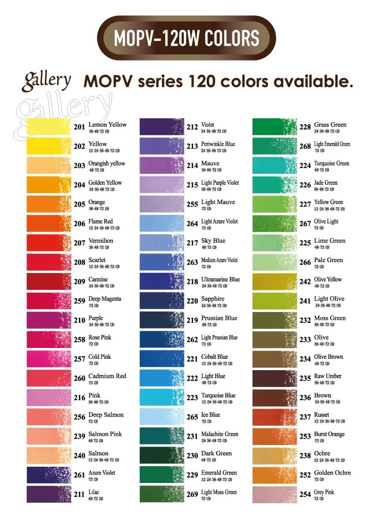 Mungyo مجموعة مانيغو غاليري من الباستيل الزيتي الناعم في علبة خشبية مكونة من 120 لون متنوع MOPV120W - Image 5
