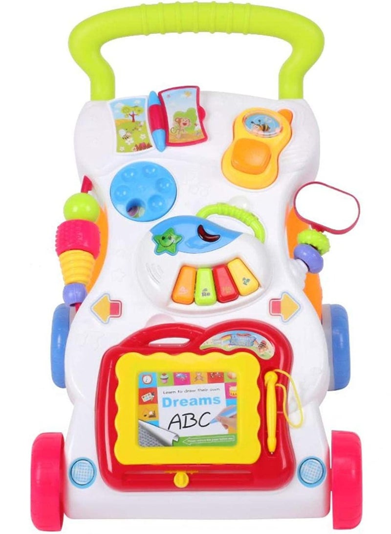 HUNGER 2 In 1 First Steps Baby Walker Sounds And Lights Fun Push Along Walker - Image 1