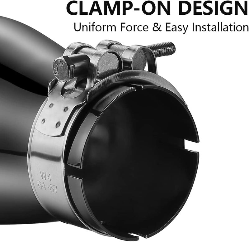 A-KARCK Black Chrome Exhaust Tip - 2.25" Inlet to 3.5" Outlet, 12" Long - Image 4