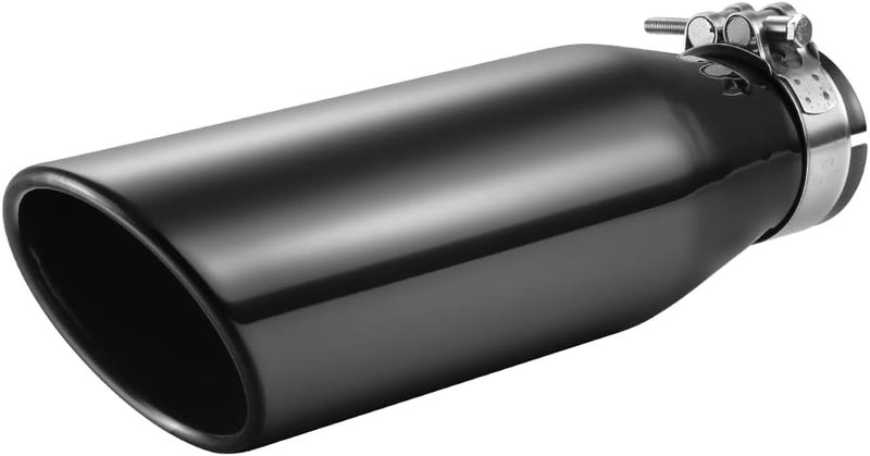 A-KARCK Black Chrome Exhaust Tip - 2.25" Inlet to 3.5" Outlet, 12" Long - Image 1
