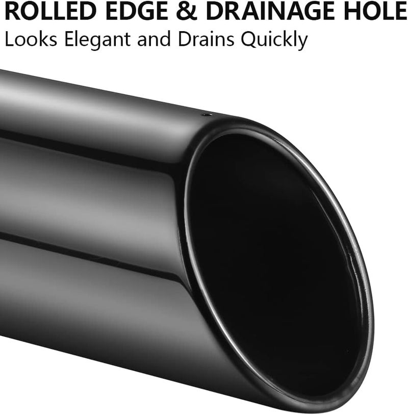 A-KARCK Black Chrome Exhaust Tip - 2.25" Inlet to 3.5" Outlet, 12" Long - Image 3
