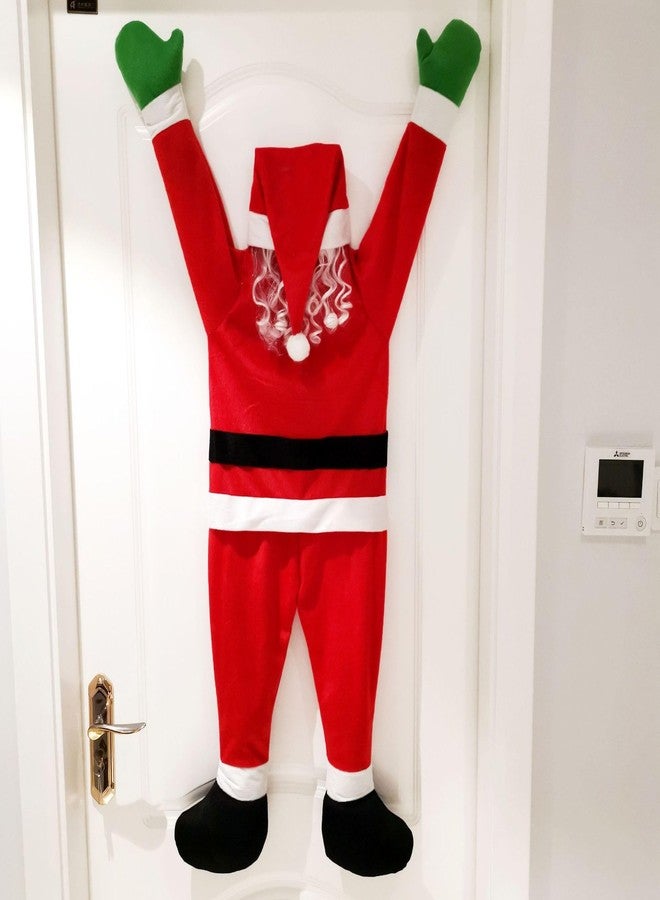 Gwindrise Christmas Santa Suit Wall Decor, 65 Inch Full Body Hanging Display, Climbing Christmas Decoration for Doors, Windows, Jolly Large-Sized Holiday Decor - Image 2