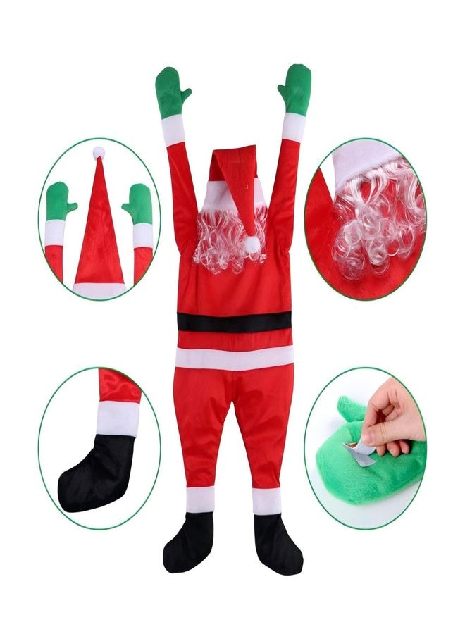 Gwindrise Christmas Santa Suit Wall Decor, 65 Inch Full Body Hanging Display, Climbing Christmas Decoration for Doors, Windows, Jolly Large-Sized Holiday Decor - Image 5