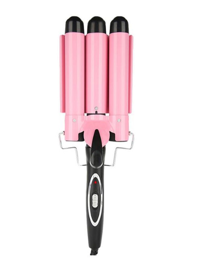 NIBEMINENT Electric Triple Barrels Hair Curler Pink/Black