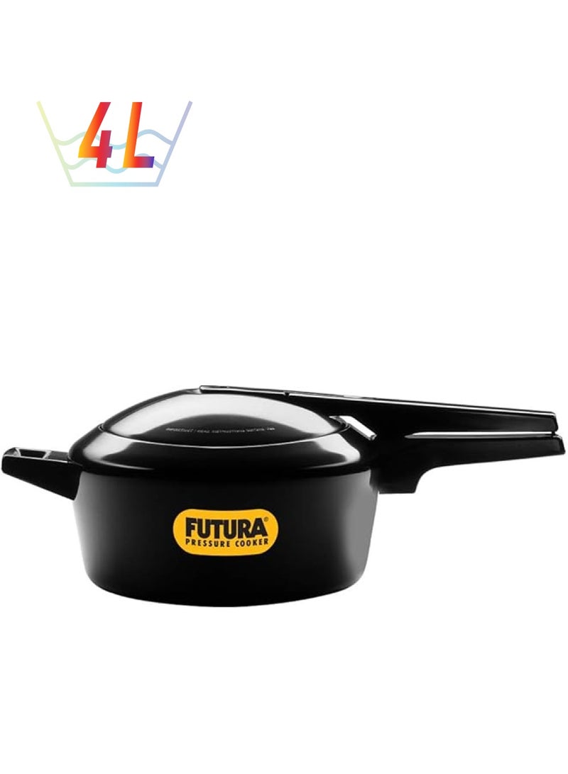 Hawkins Futura Aluminum Induction Compatible Base Pressure Cooker 4 Liters Black - Image 1