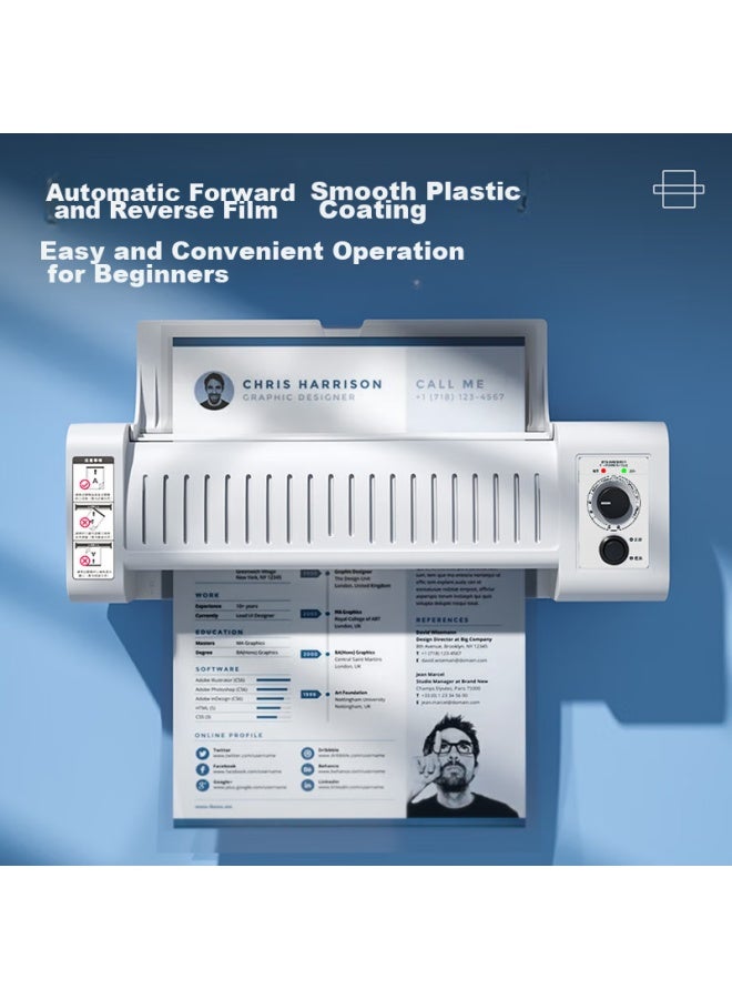 Deli A3/a4 Home And Office Laminator, Six Adjustable Settings, Automatic Film Feed And Retraction, For Photos And Documents, Cold And Hot Lamination, Gray 3892 - Image 3