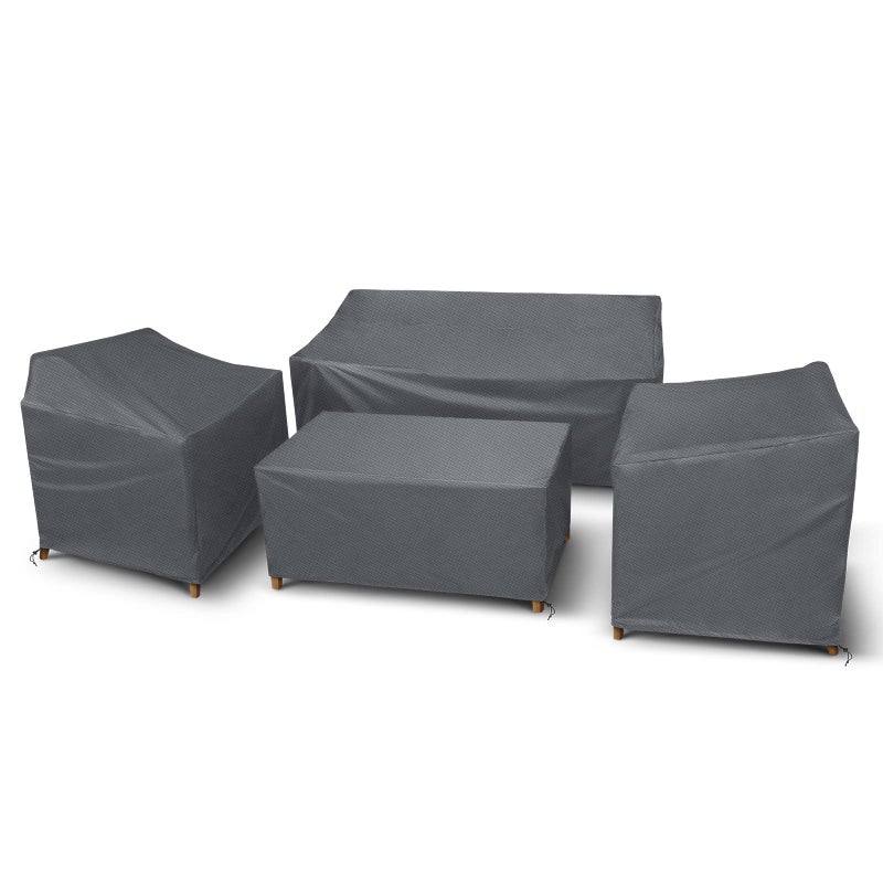 STARTWO Outdoor Furniture Cover Waterproof, 4 Piece Patio Furniture Set Cover for Outside Couch, Lawn Chairs, Coffee Table, Windproof with Buckle Strap, Grey - Image 1