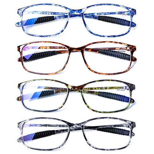 DOOViC Computer Reading Glasses 4 Pack Blue Light Blocking Glasses Anti Eyestrain Flexible Lightweight Readers for Women Men 2.00 Strength - Image 1