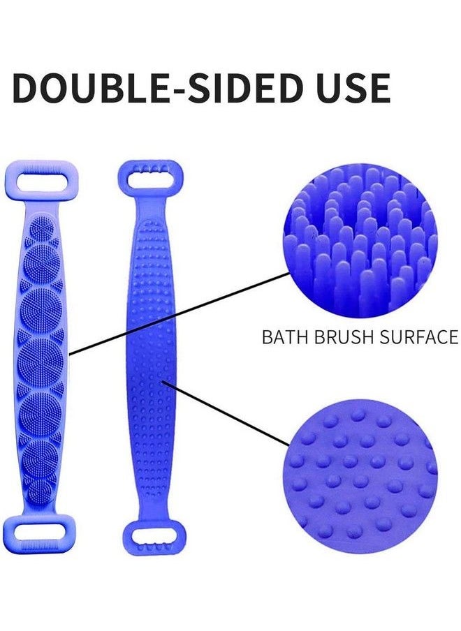 Generic Techworld Computers Service Silicone Back Scrubber Bath Brush Washer For Dead Skin Removal Mens Womens Double Side Brush Belt For Shower Exfoliating Belt Easy To Clean (Multicolor) (Body Scrubber)  - Image 3
