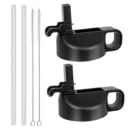 Syacot Straw Lid For Hydroflask 12 32 40 64 Oz Wide Mouth Water Bottle  Lids With Straw For Hydro Flask Sports Bottle Replacement Flex Cap Top Cap-Dust Cover Design - Image 2