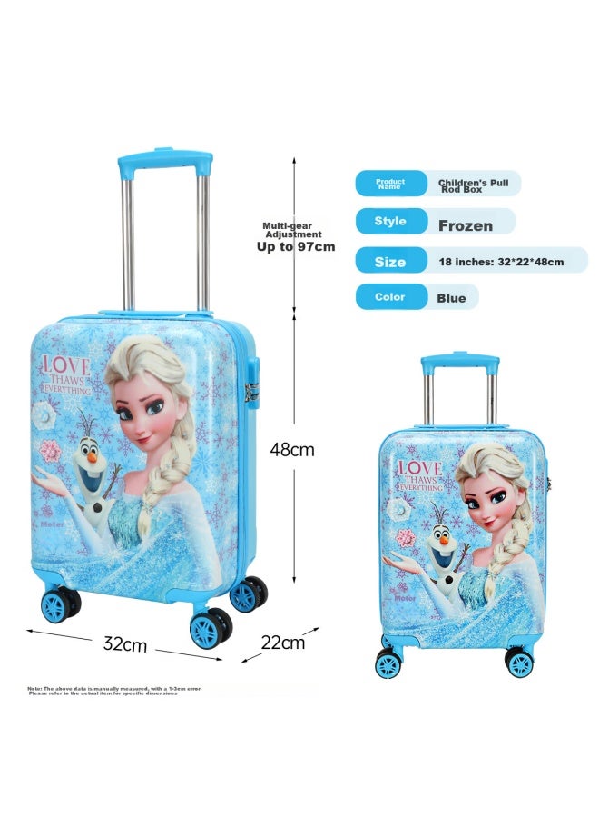 ميسوكا Maisikamaisika X Disney Frozen أمتعة الأطفال، 18 بوصة مع قفل، حقيبة سفر، حقيبة كرتونية للفتيات من جانب واحد - Image 5