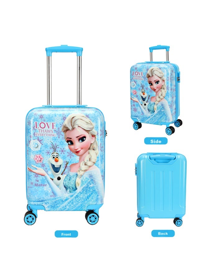 ميسوكا Maisikamaisika X Disney Frozen أمتعة الأطفال، 18 بوصة مع قفل، حقيبة سفر، حقيبة كرتونية للفتيات من جانب واحد - Image 1
