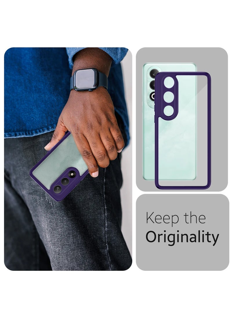 Wtech OnePlus Nord 5 / OnePlus Ace 5 Ultra 5G 2025 Hybrid TPU Silicone with Raised Armour Bumpers Slim Case Cover (MCAPSA) - Clear/Eggplant Purple - Image 2