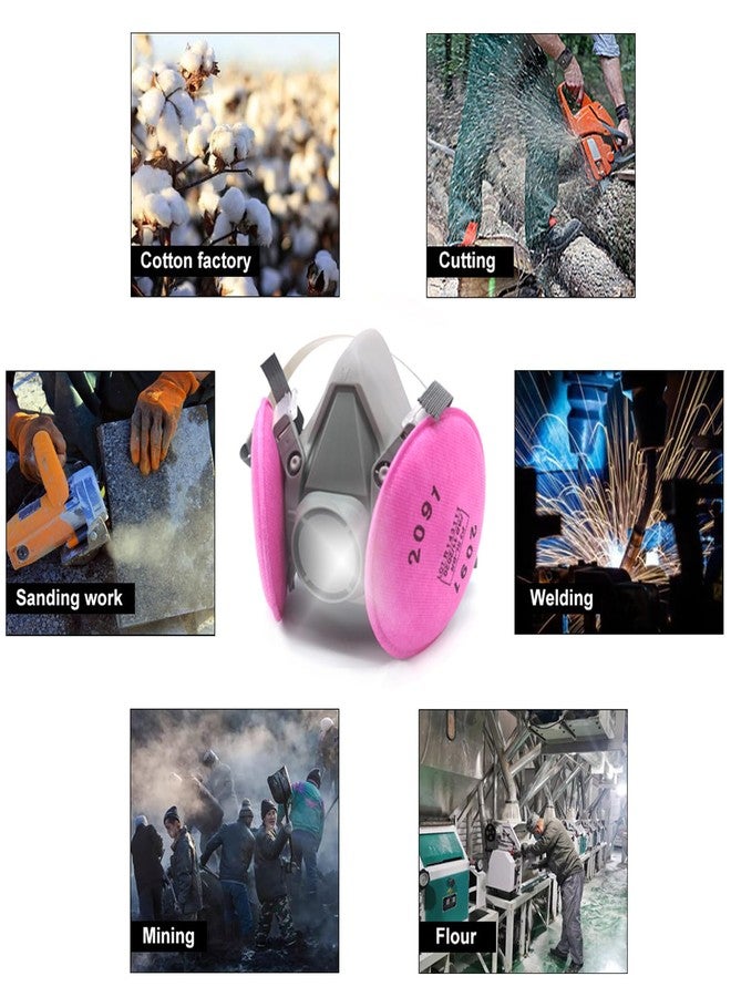 tangs Reusable Half Facepiece Cover, Respirаtor 6200 with 4 PCS 2091 Filter, Used for Painting, Dust, Welding, Metal Cutting and Other Work Protection - Image 5