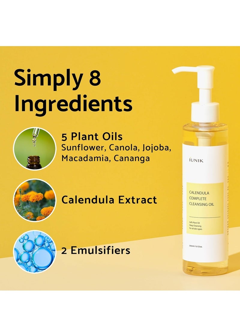 Iunik Complete Cleansing Oil with Calendula Extract 200ml - Image 2