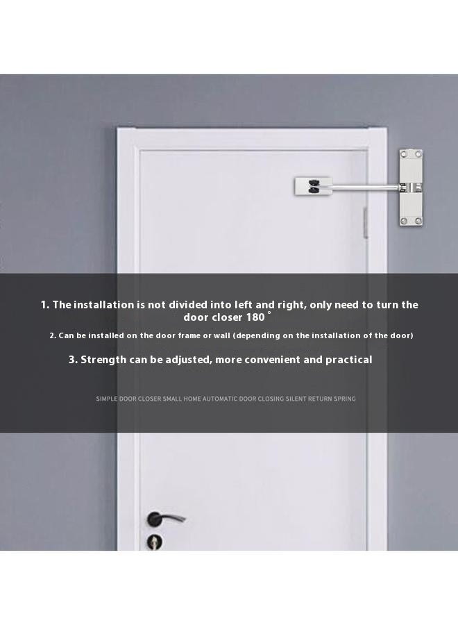 Automatic Door Closer, aluminum alloy Safety Spring Door Closer Adjustable 40-120 kg Closing Door Hinge (Black) - Image 4