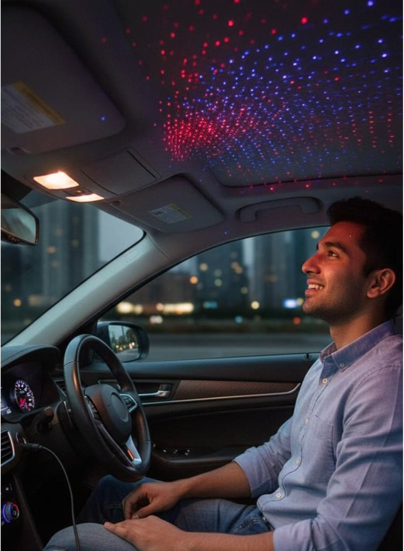 LED Lamp for Displaying Stars on the Car Ceiling, Multi-mode USB Ambient Lighting with Voice Control and Breathing Mode for Rooms and Parties - Image 2