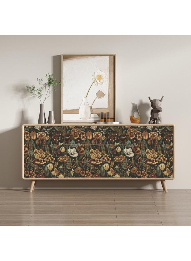 Retro Plant Flower Wallpaper TV Background Wall High-end Furniture Stickers Refurb Stickers Thickened Wallpaper - Image 5